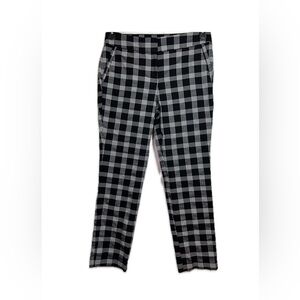 Worthington Plaid Trousers Women’s Size 14 Black and White Front Zipper